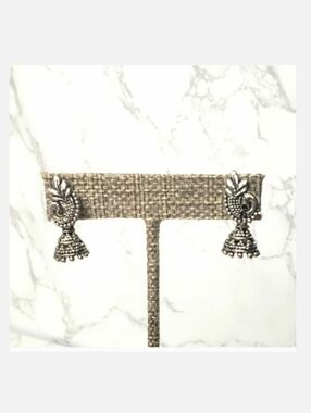 INDIA Peacock Silver-Tone Pierced Earrings